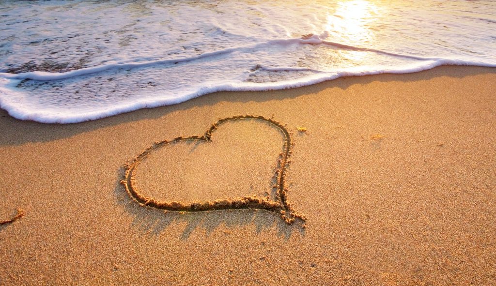 Heart on beach